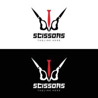 Scissors Logo, Cutting Tools Vector, Barbershop Razor Scissors Simple Design, Illustration Template Icon vector