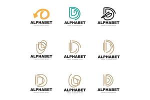 D Letter Logo, Simple Alphabet Design, Modern Minimalist Font Vector