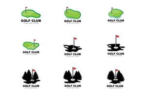 Golf Ball Logo, Vector Stick Golf. Outdoor Sports Game, Discipline Design, Icon Template