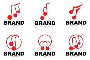 logotipo de ritmo de música simple, diseño de vector de tono de canción de nota musical