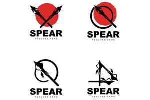 Spear Logo, Long Range Throwing Weapon Target Icon Design, Product And Company Brand Icon Illustration vector
