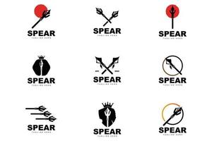 Spear Logo, Long Range Throwing Weapon Target Icon Design, Product And Company Brand Icon Illustration vector