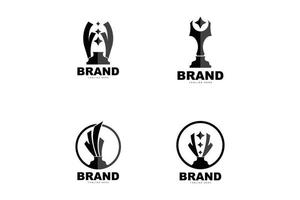 Trophy Logo Design, Award Winner Championship Trophy Vector, Success Brand vector