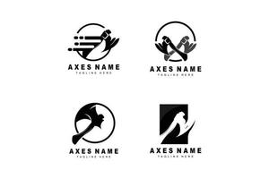 Ax Logo Design, War Tool Illustration and Woodcutter Vector