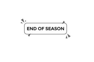 end of season button vectors.sign label speech bubble end of season vector