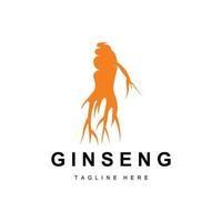 ginseng logo, herbario planta vector, natural herbario medicamento, ginseng herbario bebida icono vector