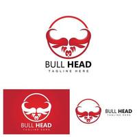 Bull Head Logo, Farm Animal Vector, Livestock Illustration, Company Brand Icon vector