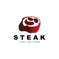 Beef Logo, Meat Steak Vector, Grill Cuisine Design, Steak Restaurant Brand Template Icon vector