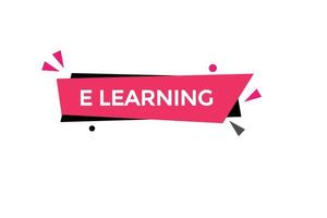 elearning button vectors.sign label speech bubble elearning vector