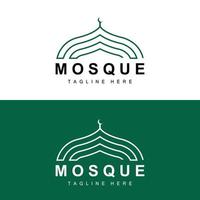 Mosque Logo, Islamic Worship Design, Eid Al Fitr Mosque Building Vector Icon Template, Ramadan, Eid Al Adha