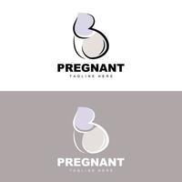 Pregnant Logo, Mom And Baby Health Care Design, Pregnant And Baby Medicine Brand Icon Vector