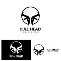 logotipo de cabeza de toro, vector de animales de granja, ilustración de ganado, icono de marca de la empresa