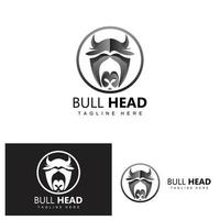 Bull Head Logo, Farm Animal Vector, Livestock Illustration, Company Brand Icon vector