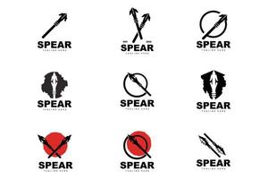 Spear Logo, Long Range Throwing Weapon Target Icon Design, Product And Company Brand Icon Illustration vector