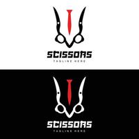 Scissors Logo, Cutting Tools Vector, Barbershop Razor Scissors Simple Design, Illustration Template Icon vector