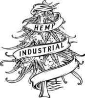 hierba brote hoja planta cáñamo industrial cinta bandera ornamento silueta vector ilustraciones para tu trabajo logo, mercancías camiseta, pegatinas y etiqueta diseños, póster, saludo tarjetas publicidad