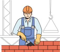Male builder working at construction site png