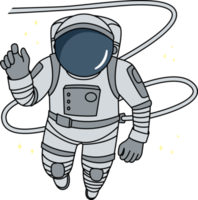 astronauta en traje espacial volador en cosmos png