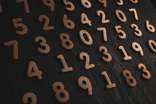 Background of numbers. from zero to nine. Finance data concept. Mathematic. Seamless pattern with numbers. financial crisis concept. Business success. photo