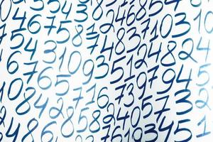 Background of numbers. from zero to nine. Finance data concept. Mathematic. Seamless pattern with numbers. financial crisis concept. Business success. photo