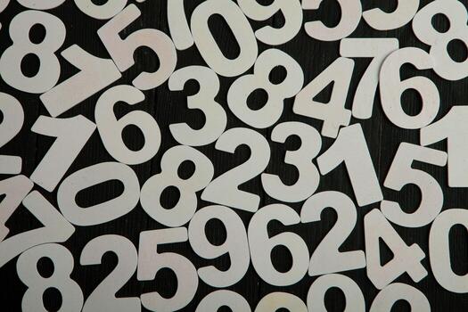 Background of numbers. from zero to nine. Finance data concept. Mathematic. Seamless pattern with numbers. financial crisis concept. Business success. photo