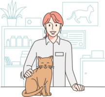 sonriente veterinario médico con mascota png