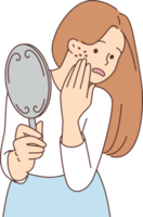 stressato donna preoccupato di acne png