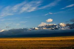 The mountains and waters around Tarim Lake are very dazzling and unpredictable photo