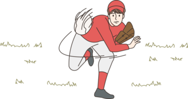 Sportsman playing baseball png