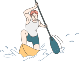 homem Navegando dentro canoa png