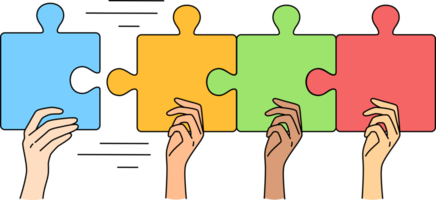 People connect jigsaw puzzle pieces png