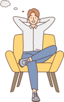 Smiling man sit on chair sitting png