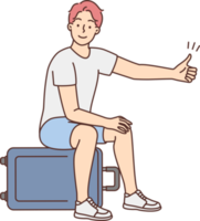 Smiling man recommend good summer vacation png
