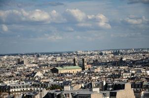 bird's eye view of the city of Paris, capital of France, during a hot summer day in August 2012 photo