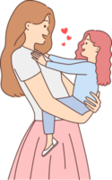 lächelnd Mutter halten klein Tochter im Hände png