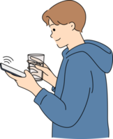 Young man using cellphone wireless connection png