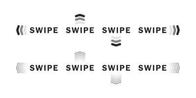 Swipe arrows icons. Swipe button symbols. Scrolling slide icons. Vector scalable graphics