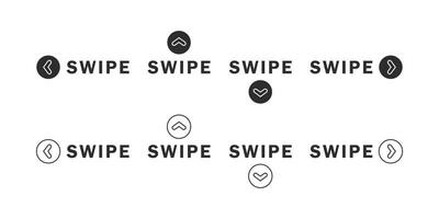 Swipe up icons. Slide or swipe. Modern swipe symbols. Scrolling slide icons. Vector scalable graphics