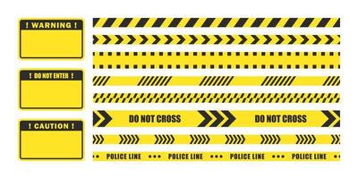 Warning signs. Attention sign. Construction tapes and warning shields. Vector scalable graphics