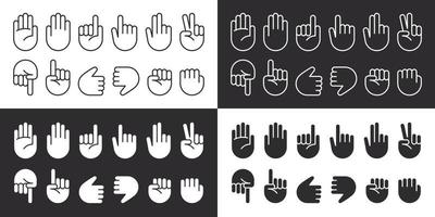 Hands icons set. Hand gestures. Hands and other gestures. Vector scalable graphics