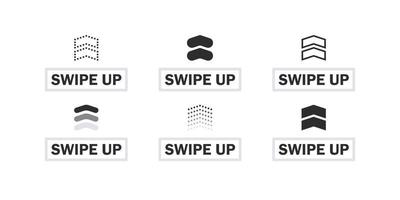 Swipe up icons. Slide signs. Conceptual swipe symbols. Scrolling slide icons. Vector scalable graphics