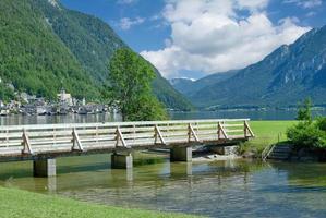 Hallstatt a lago hallstaetter ver,salzkammergut,superior Austria foto