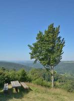 view from Grosser Kopf Mountain at Limes Tower,Westerwald,Germany photo