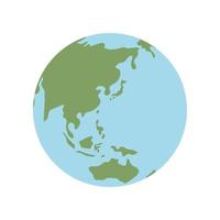 Globe world map. Planet earth flat vector illustration. Doodle map with continents and oceans.