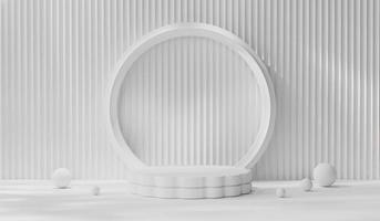 Abstract Minimal Modern White Podium Platform For Product Display Showcase 3D Rendering photo