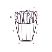 hand drawn french fries vector illustration