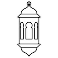 Ramadan Lantern Black Outline Style Icon vector