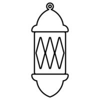 Ramadan Lantern Black Outline Style Icon vector