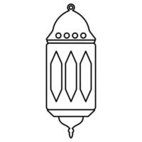 Ramadan Lantern Black Outline Style Icon vector