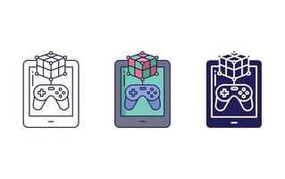 Tablet game vector icon